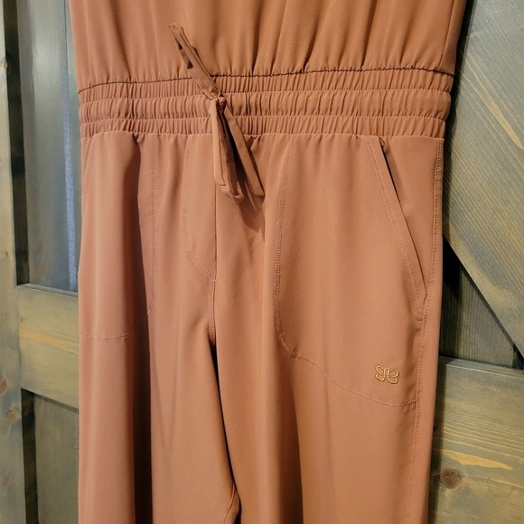 RARE Albion Jetsetter Short Sleeve Jogger Jumpsuit Coral Salmon Orange Size XS - Picture 4 of 6